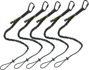 Tool Lanyard with Carabiner – TRSMIMA 5PCS Safety Tether Straps for Fall Protection, Stretchable Leash for Tools & Equipment