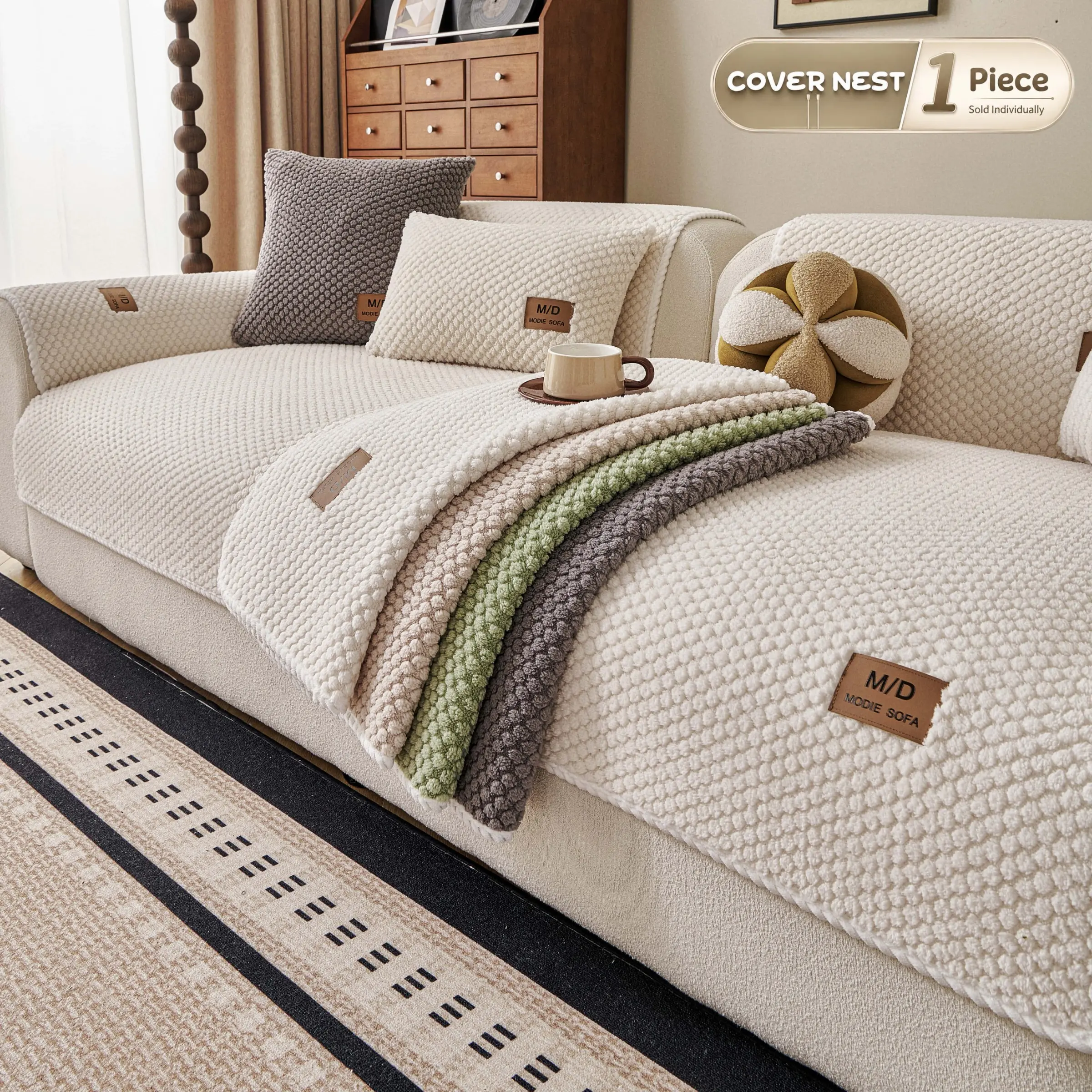 Thick Couch Cover, Removable Sofa Cover, Non-Slip Washable Universal Sofa Protector, Pet-Friendly Modern Sofa Cover, Sectional Sofa Covers, Loveseat & 3-Seater Couch, Couch Slipcover, Couch Covers For Sofa