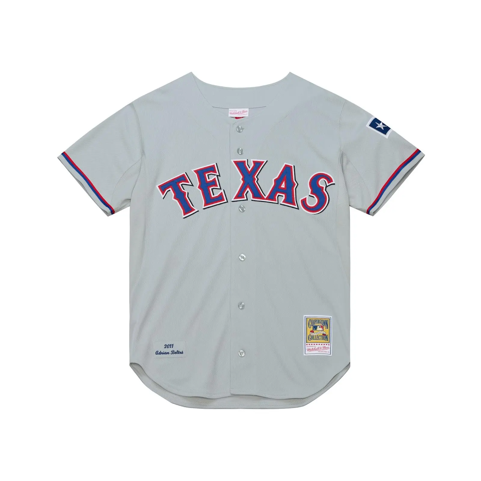 Adrian Beltre Texas Rangers 2011 Gray Authentic Jersey MLB Throwback Baseball Cooperstown Fan Gear Mitchell & Ness