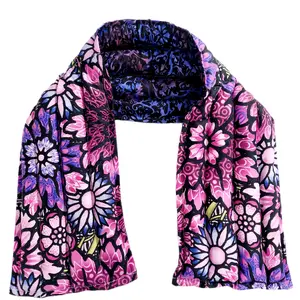 Therapeutic heating-cooling rice bag, neck wrap, heat pad, cold pack, rice bag, massage therapy, heat therapy, spa, doula, salon, pain relief, Flowers, Batik