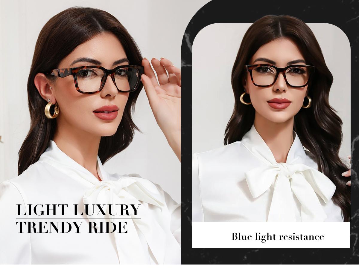 Kimorn Women's Anti-Blue Light Reading Glasses Christmas gifts Unisex Square Frame for Eye Fatigue & UV Protection - High Quality Durable Eyewear