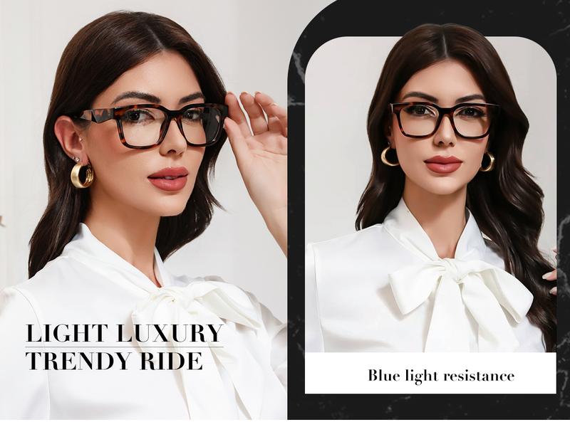 Kimorn Women's Anti-Blue Light Reading Glasses Christmas gifts Unisex Square Frame for Eye Fatigue & UV Protection - High Quality Durable Eyewear