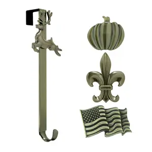 Haute Decor Wreath Hanger with 4 Seasonal Holiday Icons