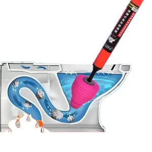 Stainless Steel Toilet Plunger Heavy Duty Clog Remover for Bathroom Sink Bathtub & Pipes Anti-Rust No-Scratch Rubber Pump Eco-Friendly Flexible Model Pipe Plunger for Kitchen Bathroom Clogged Pipe Cleaner Cleaning Shower Head - Tool