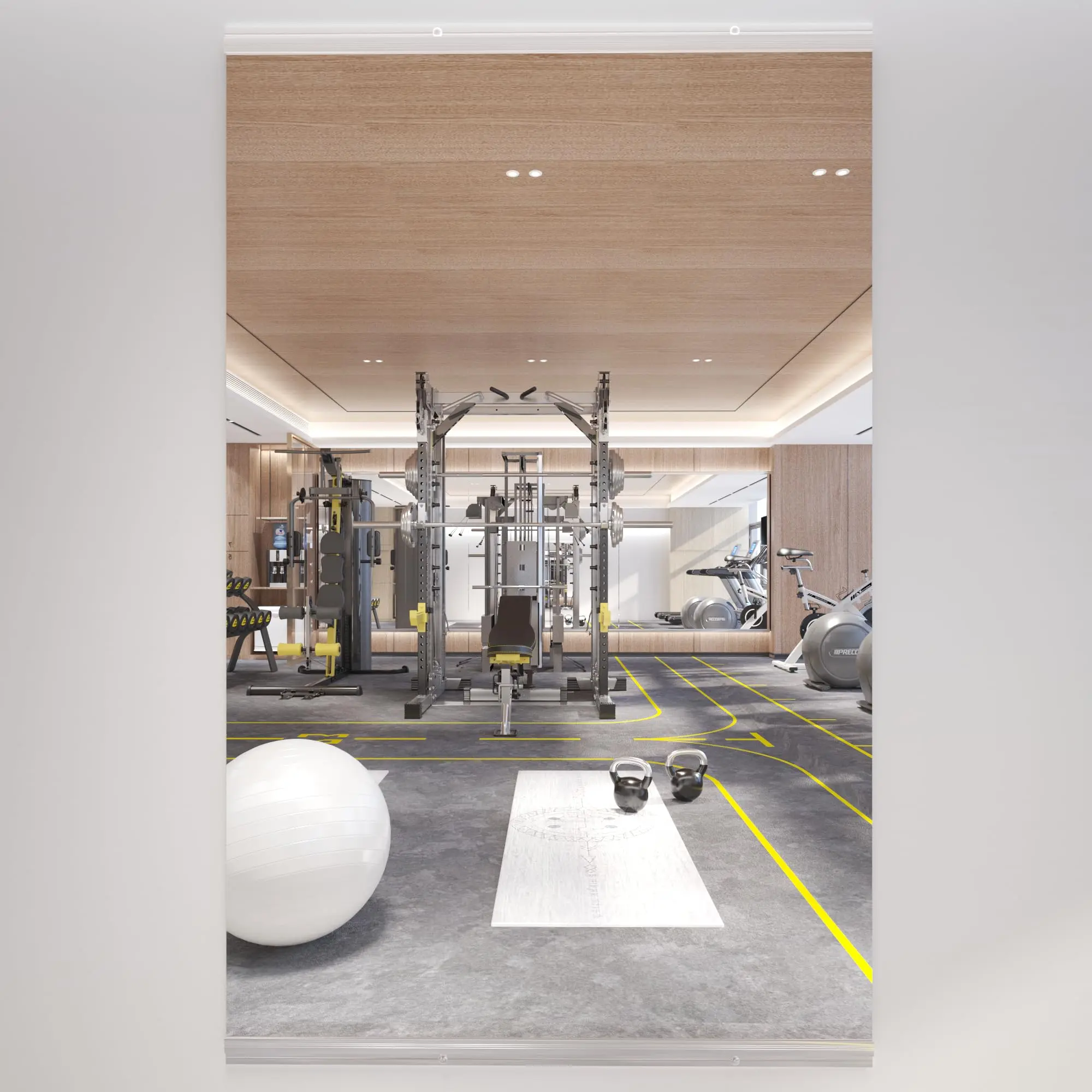 Yarnuwa Classic Large Square Frameless Tempered Glass Wall Mirror - Multi-Size, Bracket Mount, Surface Mount, Wall Hanging Options, High-Definition Reflection, Shatterproof Durable, Non-Illuminated, Enhances Charisma for Home Fitness Gyms, Room Decor