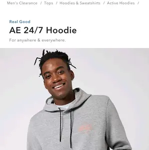 American Eagle AE Men's Heather Grey Hoodie Pullover