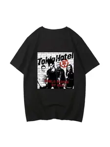 2026High Quality Rock Band Tokio Hotel Music Harajuku Print Unisex T-shirt Streetwear Casual Shirt Short Sleeve Round Neck T-shirt Graphic Printing