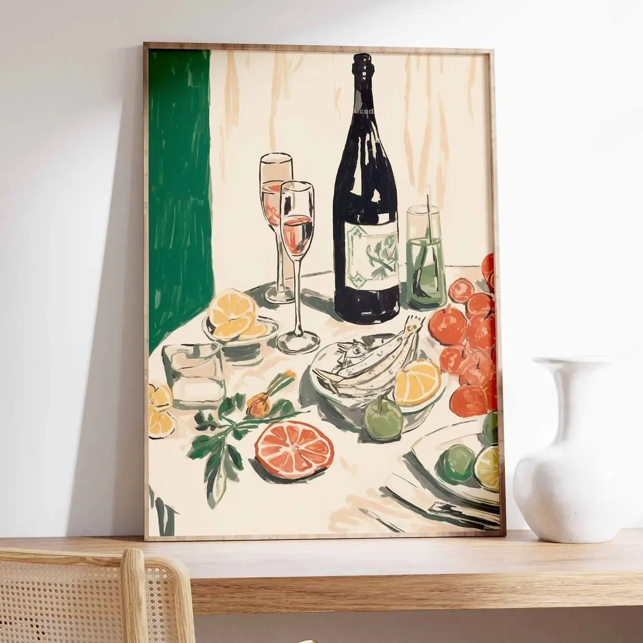 Retro Food Wall Art Vintage Kitchen Poster Dinner Party Print Chef Gift Decor 0