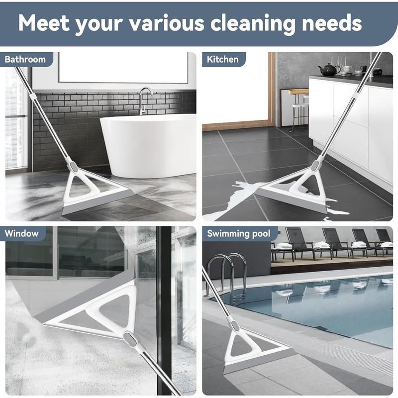 Multifunction magic broom squeegee broom for floor rubber broom silicone broom for floor cleaning magic broom sweeper for living room kitchen bathroomeasy dry the glass grey 54 inch