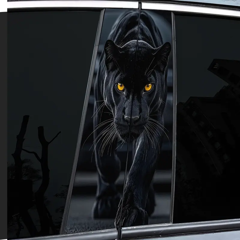 Very beautiful 2-piece car middle pillar sticker, personalized and creative B-pillar protective film, "Black Panther" car sticker, suitable for cars, vehicle exterior decoration, Car Decorative Sticker, Car Decals, Automobile Decals, Automotive Decals