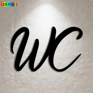 1pc Monogram Metal Wall Art, Stylish Monogram Statue Mural, Ideal Gift for Valentine's Day, Wedding, Personalized Decor Enthusiasts, Rust-Resistant Metal Wall Decor Wall Sculptures, Perfect for Bedroom Wall & Patio Fence, Elegant Custom Home Decor
