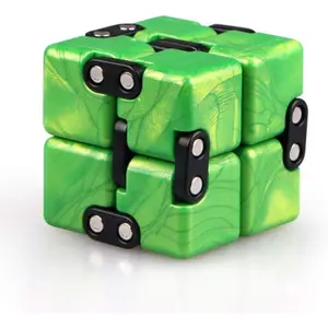 QIYI Little Golden Elephant Upgraded Infinity Cube Fidget Toy,Cool Mini Gadget Best for Stress and Anxiety Relief and Kill Time, Special Designed Texture Artistic and Fashion(Emerald Green)