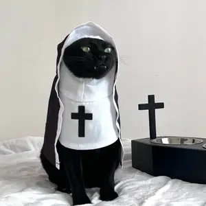 New Year Nun clothes cats and dogs disguise funny COS small and medium pet photo props cat funny costumes