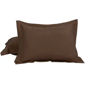 Unique Bargains Pillow Shams 2 Pack Soft Brushed Microfiber Envelope Closure Pillowcases Standard(20"x26") Brown