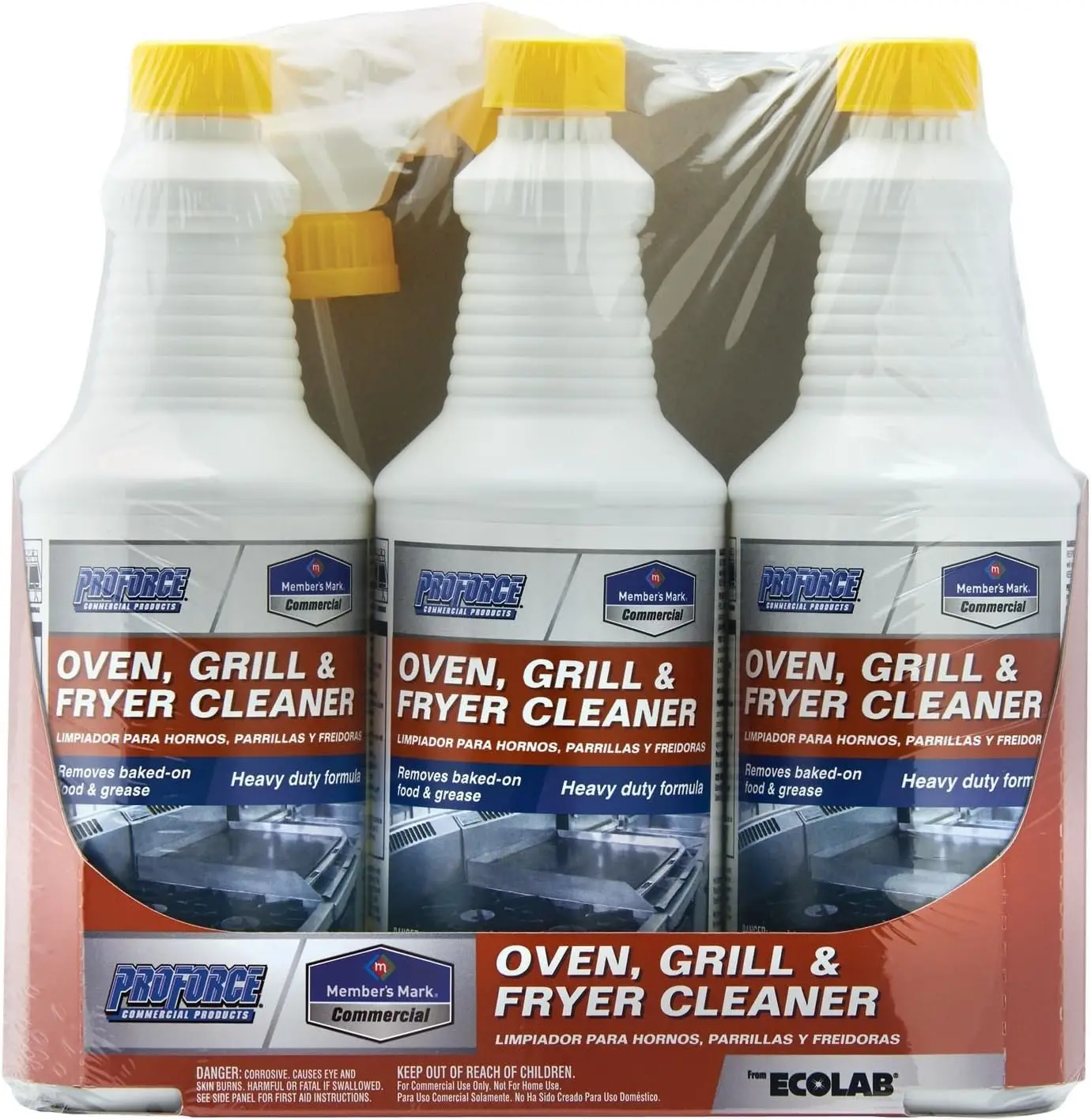Commercial Oven, Grill and Fryer Cleaner, 32 oz., 3 Piece