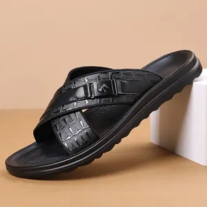 Men’s fashion slippers, summer casual comfortable slides, minimalist beach vacation slides, slip-on sandals, footwear