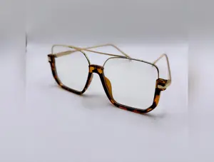 “Lauren” Oversized Square Aviator - Cheetah Frame