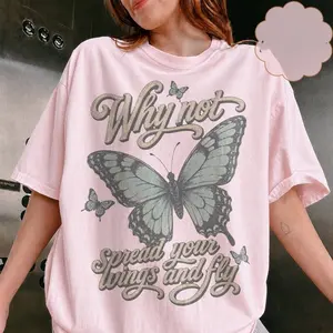 Vintage Hilary D Shirt Why Not Butterfly Tee, Retro 2000s Lizzye Shirt, Nostalgic Pop Culture Y2K Tee