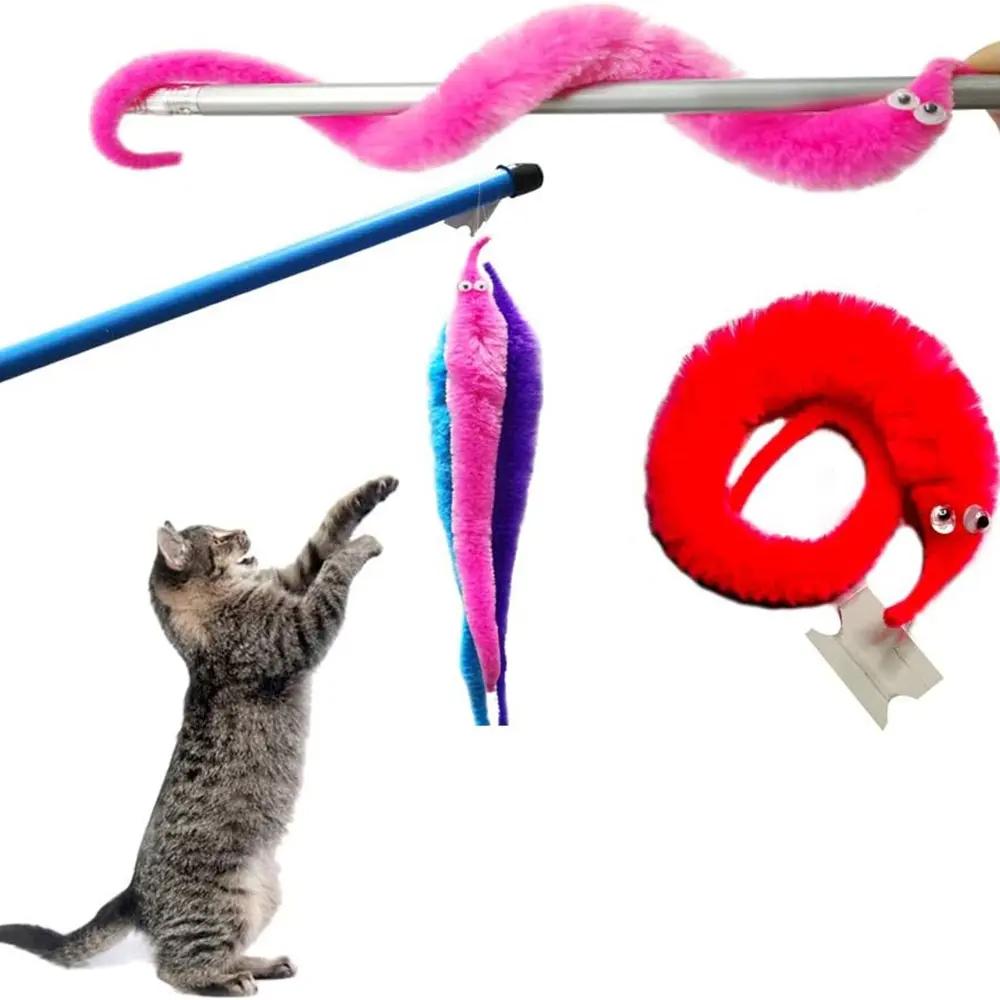 12PCS Interactive Magic Worm Cat Toy Set, Colorful Wiggly Caterpillar Toys for Cats, Funny Teaser Toy for Indoor Play & Pet Training, Random Color Pet Toys for Cats & Small Pets