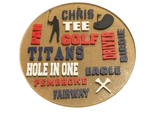 Personalized Golf Ornament, 3.5 Inch Acrylic, Subway Word Art Design, Player, Team, Coach, Christmas Ornament