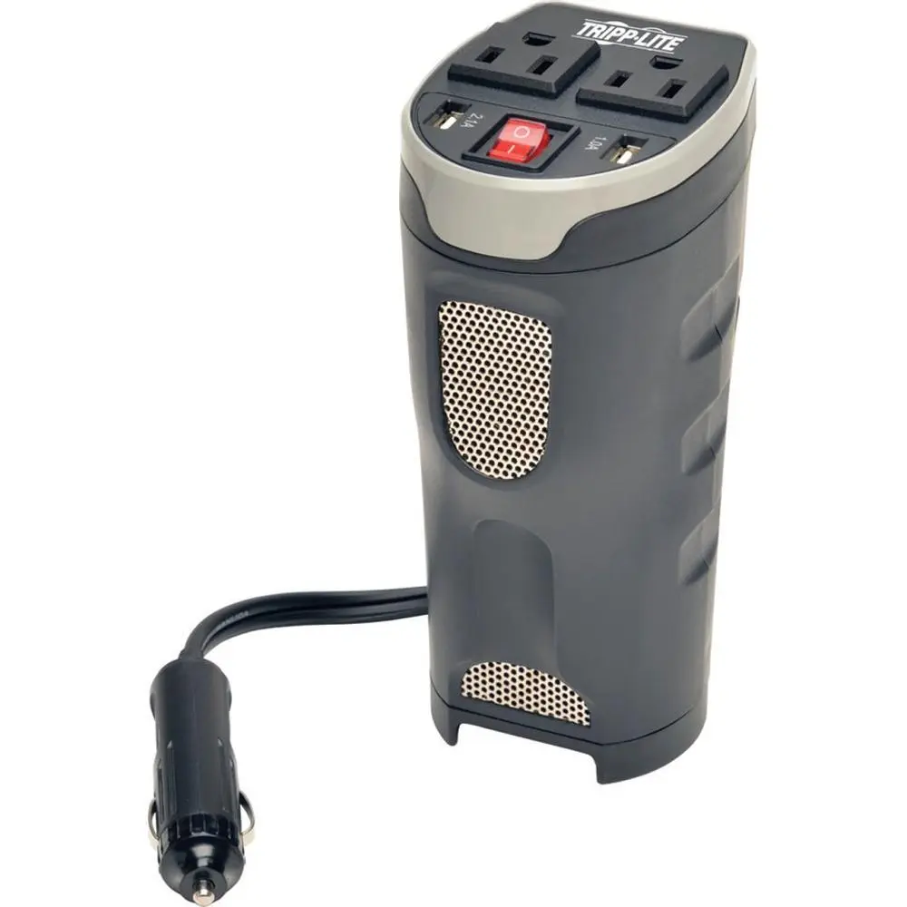 Eaton 200W PowerVerter Ultra-Compact Car Inverter, 2 AC Outlets, 2 USB Ports for Charging Phones, MP3 Players, DVD Players, Game Systems & Other Electronics, 12V Dc, 2 Outlets