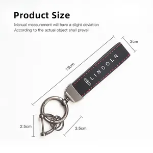 1Pcs Leather Keychain Hand-Woven Key Rope Key Ring Auto Emblem Accessories For Lincoln Navigator Continental Nautilus Aviator MKZ MKX MKC MKT MKS Corsair Mark E