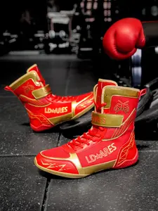 Men's Boxing Shoes, Professional Boxing Shoes, High Top Lace Up Training Shoes, Gym Shoes, Combat Training Shoes, Indoor Boxing Training Shoes