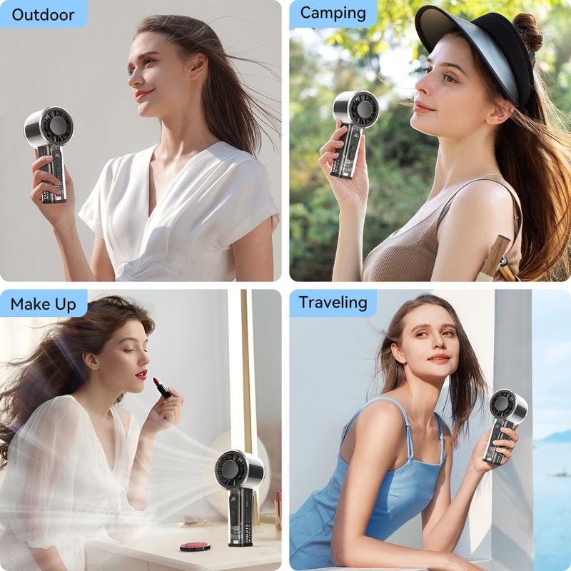 Pocket Hurricane in Hand！Turbo Chill Mini Fan | Metal Cooling Chip | Camping Breeze & Kitchen Must-Have | Long-Lasting Digital Display