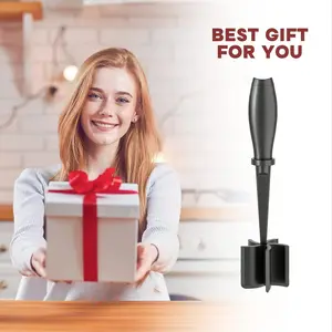 Premium Heat Resistant Smasher for Ground Beef - Hamburger Grinder and Nylon Potato Mix Tool (Black)
