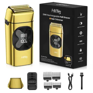 [Father's Day Gift] HiBig Pro Double Foil Shaver - 2-in-1 LED Electric Razor for Head & Beard