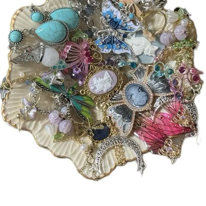 Blue Fairy Mystery Jar with Butterflies, Fairies and Celestial Jewelry