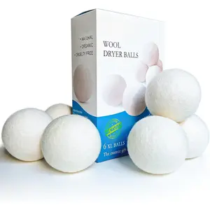 Dryer Balls, 6 count XL Dryer Lint Balls,    Fabric Softener, Efficiently Add Essential Oils Instead of Dryer Sheets, Laundry Room Organization Essentials