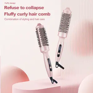 Ionic Hot Air Styling Brush (1.5 Inch) with LED Display, Supporting 212 ℉ -446 ℉   Multi-Speed Temperature Control for Different Hair Types, and Equipped with 120-240V Universal Voltage