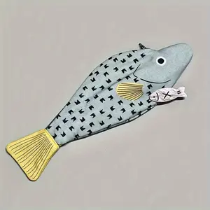 Creative clown fish pencil box, unique fish-shaped storage bag, unique stationery accessories, PU material, suitable as an ideal gift for friends and family.