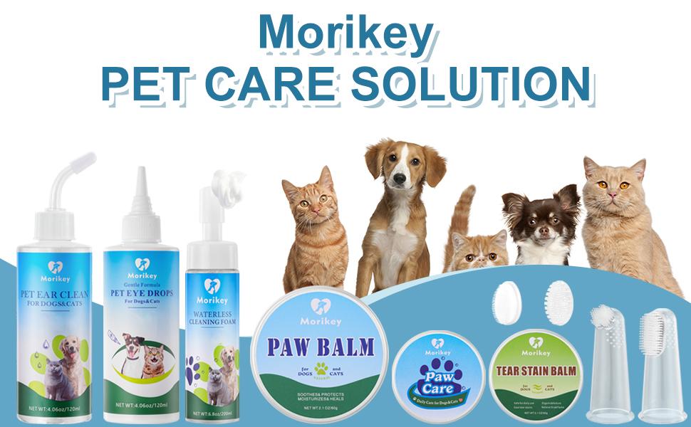 MORIKEY Pet Eye Drops Gentle Eye Care for Dogs and Cats Relieves Itching and Irritation Removes Tear Stains Safe Daily Use