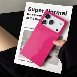 Luxury Colored Square Case For iPhone 17 Series Shockproof Fluorescent Clear Protective Cover Soft Silicone Crystal Cube Drop Case For IPhone 17Air 17Pro 17ProMax