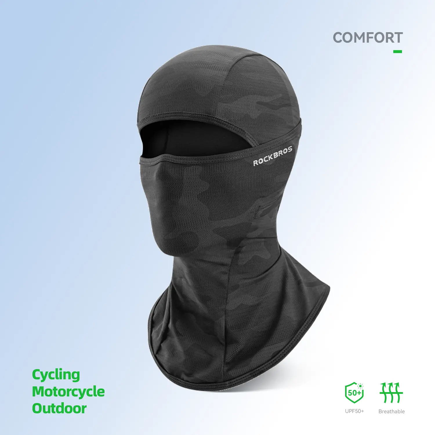 ROCKBROS Summer Balaclava Face Mask Cooling Neck Gaiter Breathable Face Covering Fishing Motorcycle Cycling for Men Women