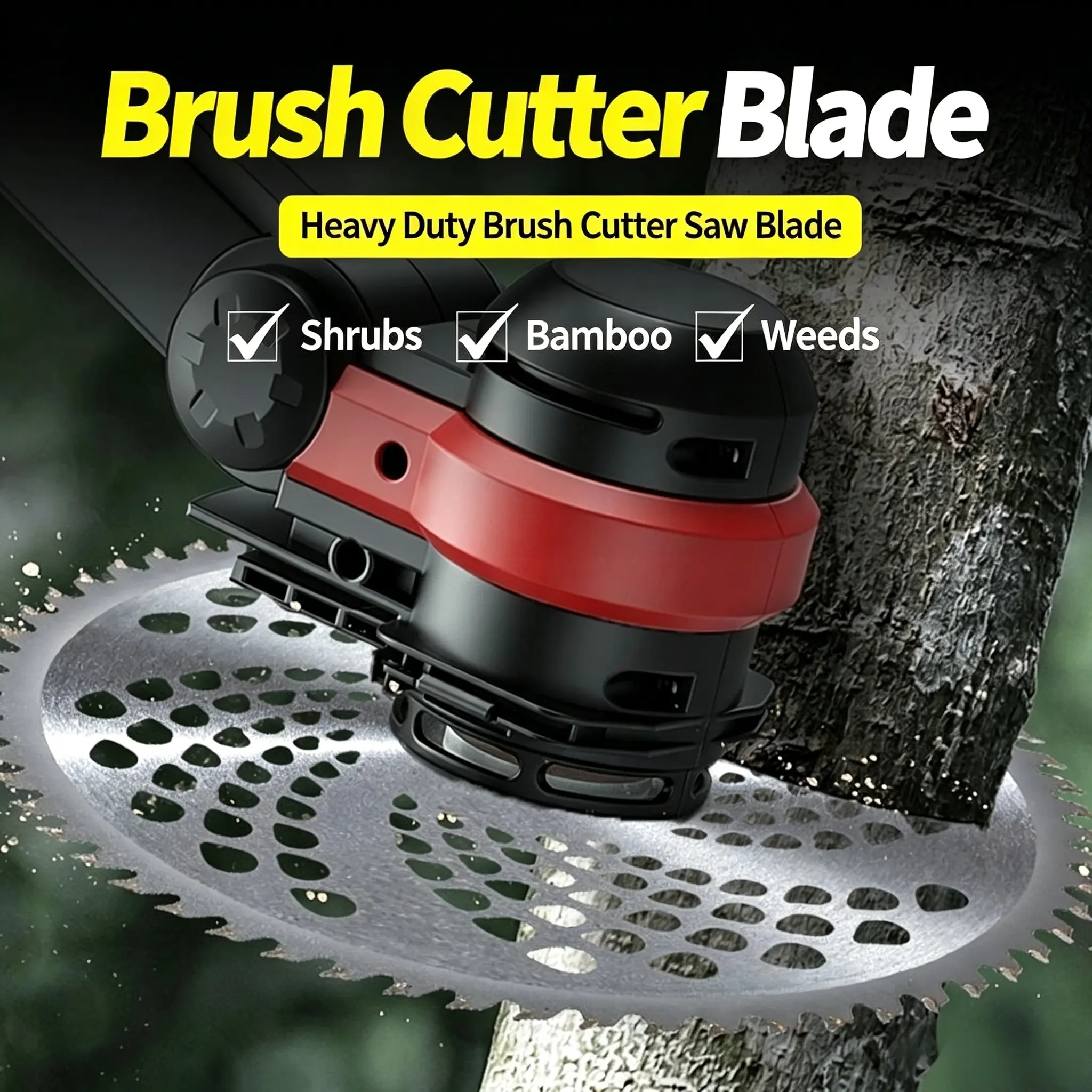 Heavy Duty Alloy Brush Cutter Blade, 9/10 Inch OD, 1 Inch Arbor Hole, 40T Alloy Saw Blade for Grass, Weeds & Shrubs