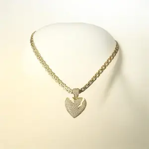 Gold Plated Heart pendant necklace Elegant Chain