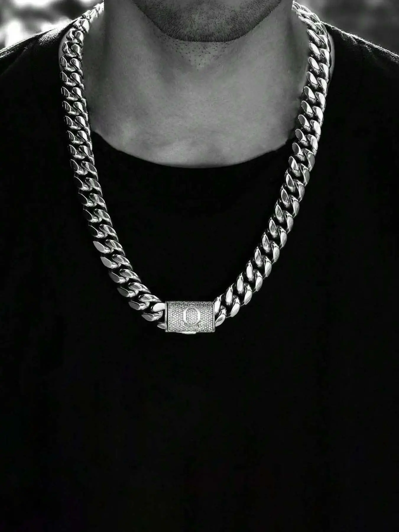 Men's Street Trend Chunky Cuban Link Chain Necklace, Letter Design Pendant Necklace, Fashion Hip Hop Jewelry for Party, Daily Decor, Trendy All-match & Exquisite Jewelry for Birthday Gift, Cuban Necklaces