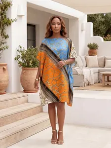 Women's Fashion Shawl, Beach Cover-Up, Loose and Breathable, Eye-Catching Print, Perfect for Vacation and Daily Wear, Summer Essential