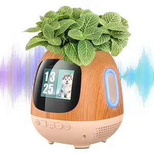 Smart Flowerpots,Smart Pet Planter,Ai Planter,Intelligent Flowerpots Smart Plant Pot with Visual Display – 150ml Self-Watering Reservoir, Supports 100+ Plants, Clock & Calendar Make Raising Plants Easy And Fun For Living Room,Desk,Plant-free