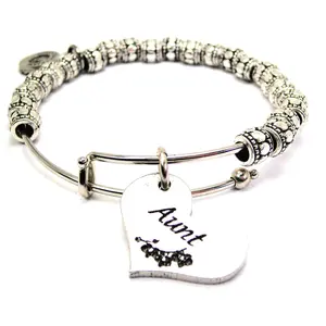 Aunt Heart Metal Beaded Bracelet