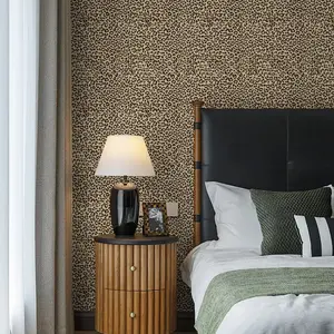 Leopard Peel and Stick Wallpaper & Floral Wall Decal Set, Removable Self Adhesive Wall Decor Combo for Bedroom Living Room Home Makeover