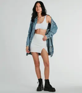 Fabulous Fit Side Slit Knit Mini Skirt Fabulous Fit Side Slit Knit Mini Skirt