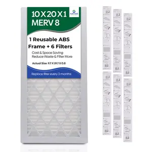 Airtime Filters 10x20x1 Reusable Merv 8 Air Filter with 6 Pleated Filters