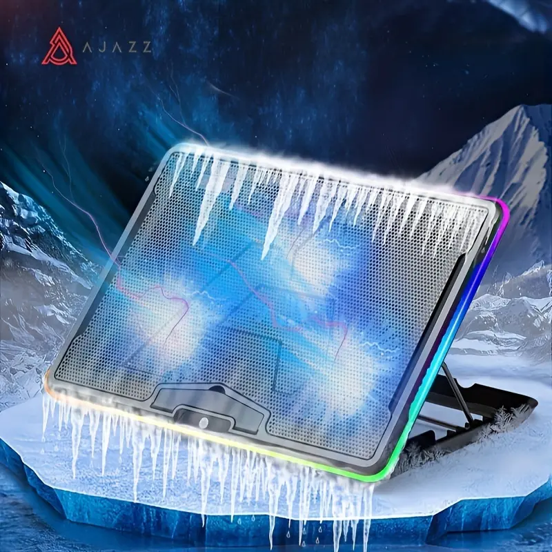AJAZZ ANC160 Laptop Cooling Pad - Computer Peripherals, Laptop Accessories, Hydraulic Silent Lift Aluminum Base, Compatible with 14-in & 15.6-in Devices, All-Season Use