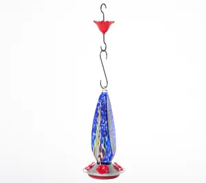 Ultimate Innovations Glass Teardrop Hummingbird Feeder