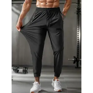 Men's Loose Letter Print Drawstring Back To School?Jogger Pants, Casual Zipper Pocket Elastic Waist Trousers for Outdoor Running Gym Workout, Pants for Men, Menswear for Summer Pantaloons
