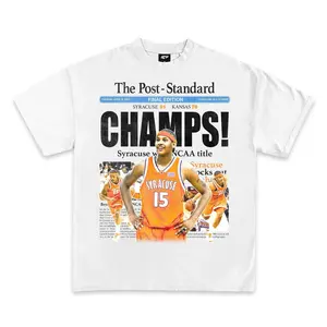 Carmelo Anthony Syracuse Champs Graphic Tee, Y2K Rap Streetwear T-Shirt, Unisex Crew Neck, Vintage Hip-Hop Graphic, Sports Style, Casual Cotton Fit